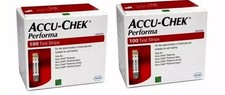 Bandelettes de test Accu-Chek Performa 200 (2 paquets x 100 chacun) longue...