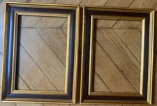 Lot De Deux Cadres - Doré / Marron Noir  : 4P Format  Tableau 33 X 22 Cm