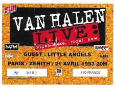 ticket billet place concert USED VAN HALEN 1993 PARIS
