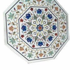 36 " Marbre Centre Table Multicolore Pierre Handmade Maison Meuble