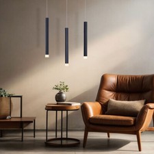 Suspension Aluminium LED Lumière pour Salle à Manger Noir 3000K