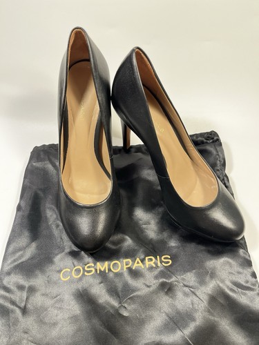 Escarpins cosmoparis cuir noir - escarpins,