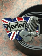 Norton Motos Logo Boucle + Ceinture Gratuite Réservoir Modèle UK Motard Neuf