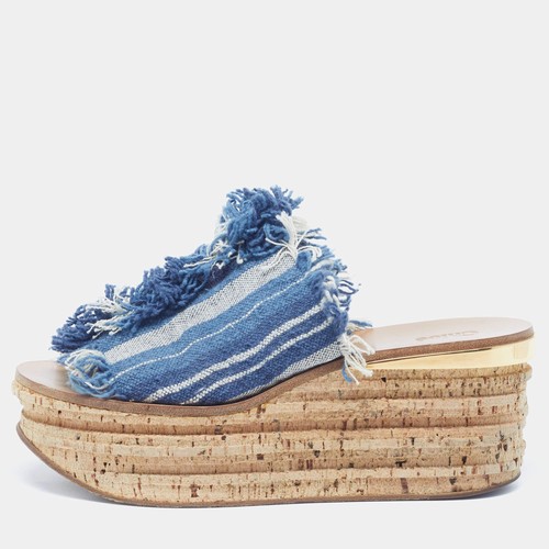 Sandales compensées tissu - sandales, en