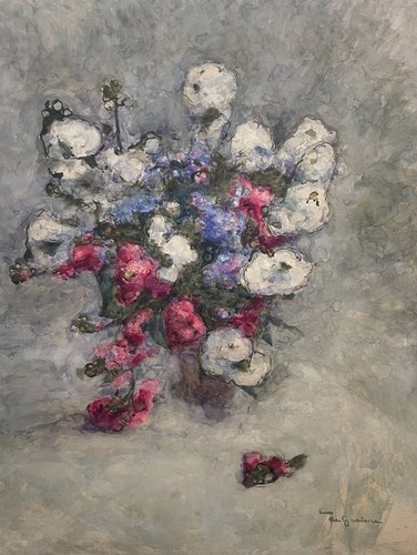 Bouquet fleurs aquarelle - bouquet, fleurs,