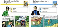 LOT NUMERO 4 DE 2 FICHES TINTIN HERGE CULTURE GENERALE 