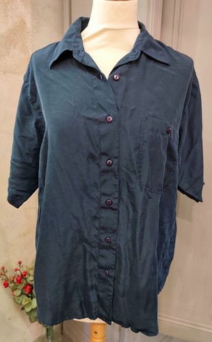 Chemise soie bleu nuit 44 - soie,