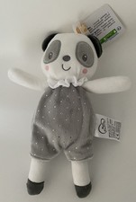 🌟 23 cm Peluche doudou ours panda blanc gris MOTS D’ENFANTS