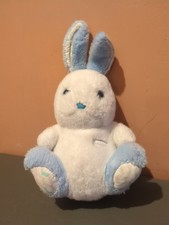 peluche lapin boulgom bleu blanc