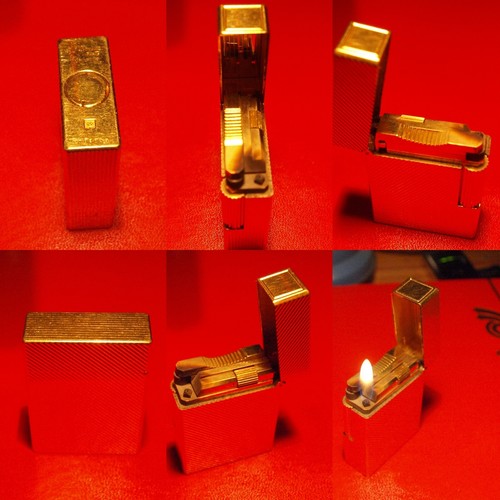 Briquet dupont plaqué or - st,
