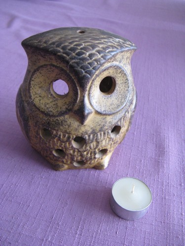 Chouette hibou porte bougie - =,