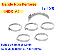 Collier De Serrage inox A4 ( Lot de 5 ) Ø Différentes Tailles, tuyau attache vis