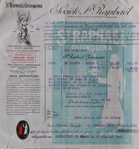 Facture 1942 raphaël - facture,