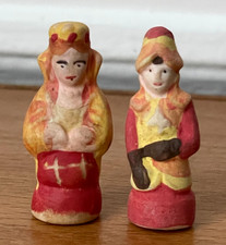 Lot de 2 Fèves Mat Roi & Reine Ton Rouge jaune ⭐Galette des rois French charm