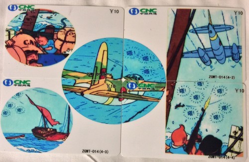 Tintin puzzle lot - 4, telecartes
