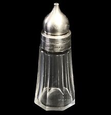 Ancienne Salière Christofle Tête À Bulbe Metal Argenté Corps Cristal À Pans