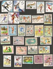 VIETNAM THEME SPORTS JEUX OLYMPIQUES LOT DE 29 TIMBRES DU MONDE COLLECTION
