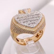 Bague Pinky En Diamant Baguette Naturel De 3,0 Carats En Or Jaune 10K Hip Hop