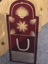 plaque de propreté ancienne en verre gravé