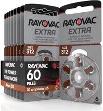 60 piles auditives Rayovac 312 Extra advanced / pile auditive PR41 / piles pour