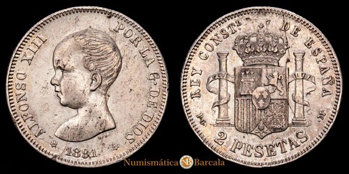 Alfonso xiii pesetas 9 87 - alfonso, (9,87