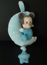 S. DOUDOU PELUCHE NICOTOY MICKEY DISNEY BLEU LUNE ETOILE 23cm TBE - Musical HS