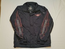 Harley-Davidson Men's Reflection Black Jacket Windbreaker Riding Gear Sz M 
