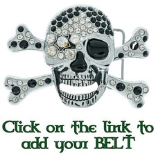 Bling Crâne Tête de Mort Boucle Ceinture Pirate Boots Cristal Rock Motard Gothic