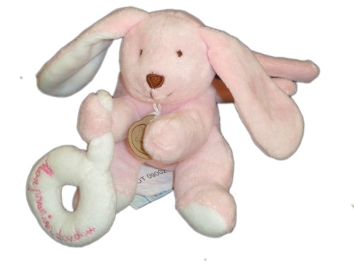 Mini lapin rose anneau blanc - lapin,