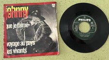 Johnny Halliday Que je t'aime rond central label vert 45 tours Vinyle