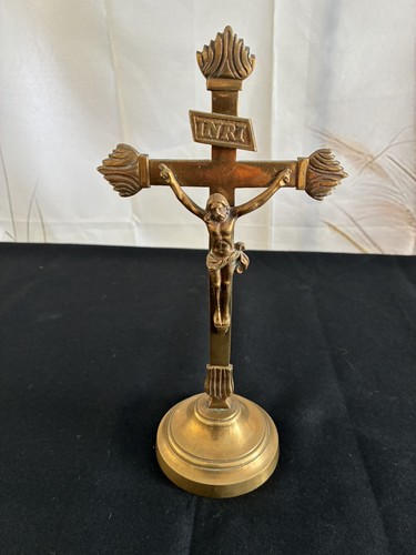 Ancien crucifix laiton - ancien,