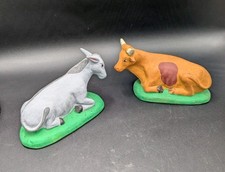 Ancien 2 grand santon âne  et