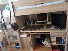 lit mezzanine bureau, 90/200. En bois, beige