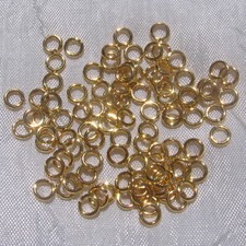 LOT DE 200 ANNEAUX SOLIDES 5MM X 1MM METAL DORÉ OR chaine mousqueton - O207