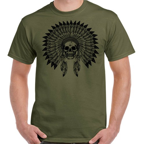 Shirt indien crâne coiffe - t-shirt,