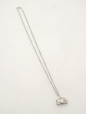 Magnifique Chaîne Collier En Argent Avec Pendentif Moto Motard 925 En Argent...