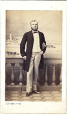 Photo CDV Homme avec casquette marine militaire? Circa 1860 Lorient Duclos