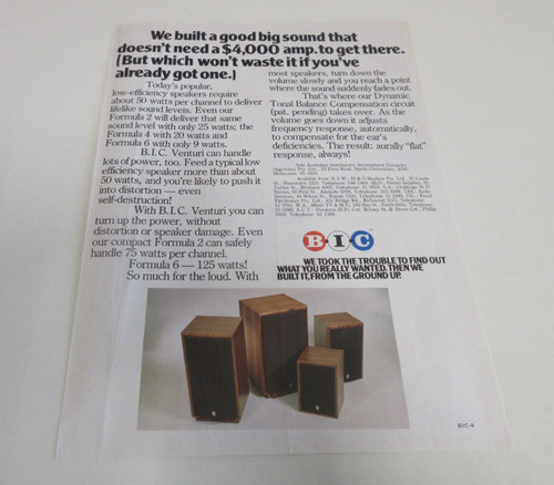Bic venturi speakers - -, print