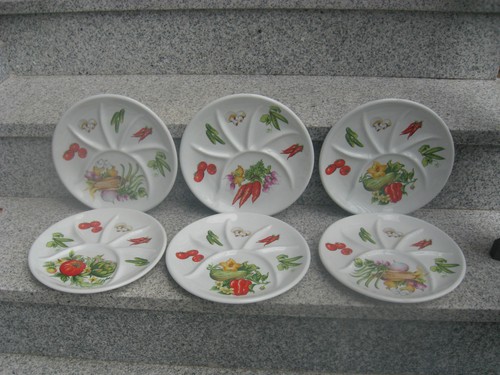 Assiettes crudites - 6, à