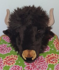 Trophée Peluche 'Wild & Soft' - Déco Murale - Alex le Buffle - 35 cm