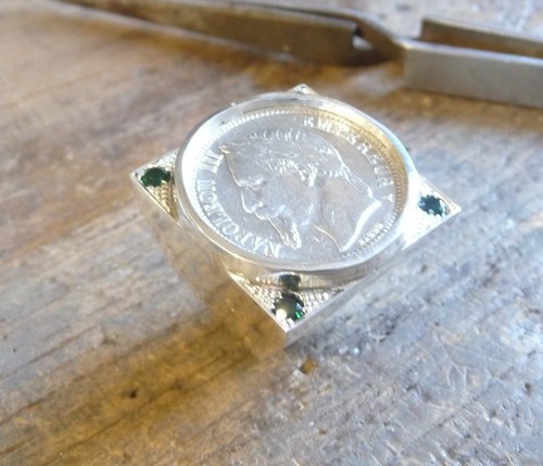 Chevalière argent carrée