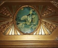 ? Ancien grand Trumeau grand miroir mural français Art Déco 1930, Argent, Or