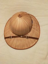 CHAPEAU COLONIAL ANCIEN  EN PAILLE FIBRE NATURELLE