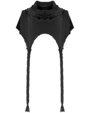 Punk Rave Gothique Capuche Écharpe Châle Étole Tricot Poncho Cape Noir Kei Kera