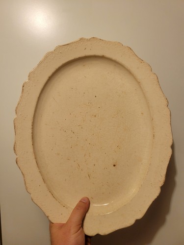 Ancien grand plat faience pont - ancien,