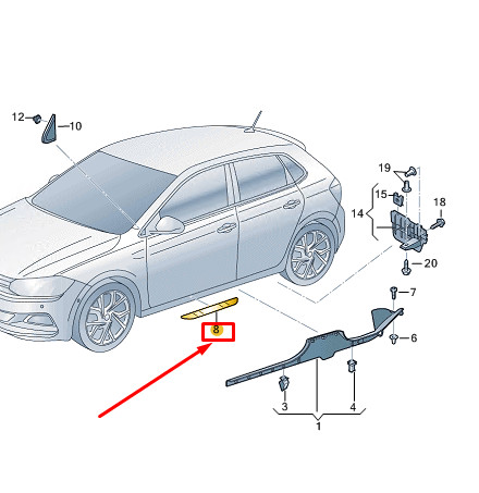 Polo mk6 bande de - aw,