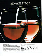 Publicité Advertising 078  1985   les grands vins  Cotes de Provence rosé rouge