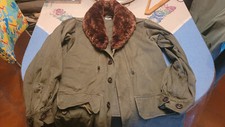 VESTE ARMEE CUSTOMISER VESTE DE CHASSE COL ET GIBESSIERE BON ETAT MADE in france