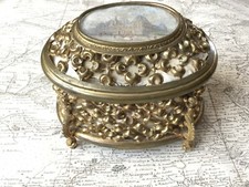 Grand Coffret milieu XIXè avec Miniature Peinte LOUVRE Grand Tour Palais Royal