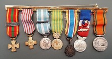 Groupe miniatures Indochine Médaille Coloniale Combattant moins 20 ans ORIGINAL